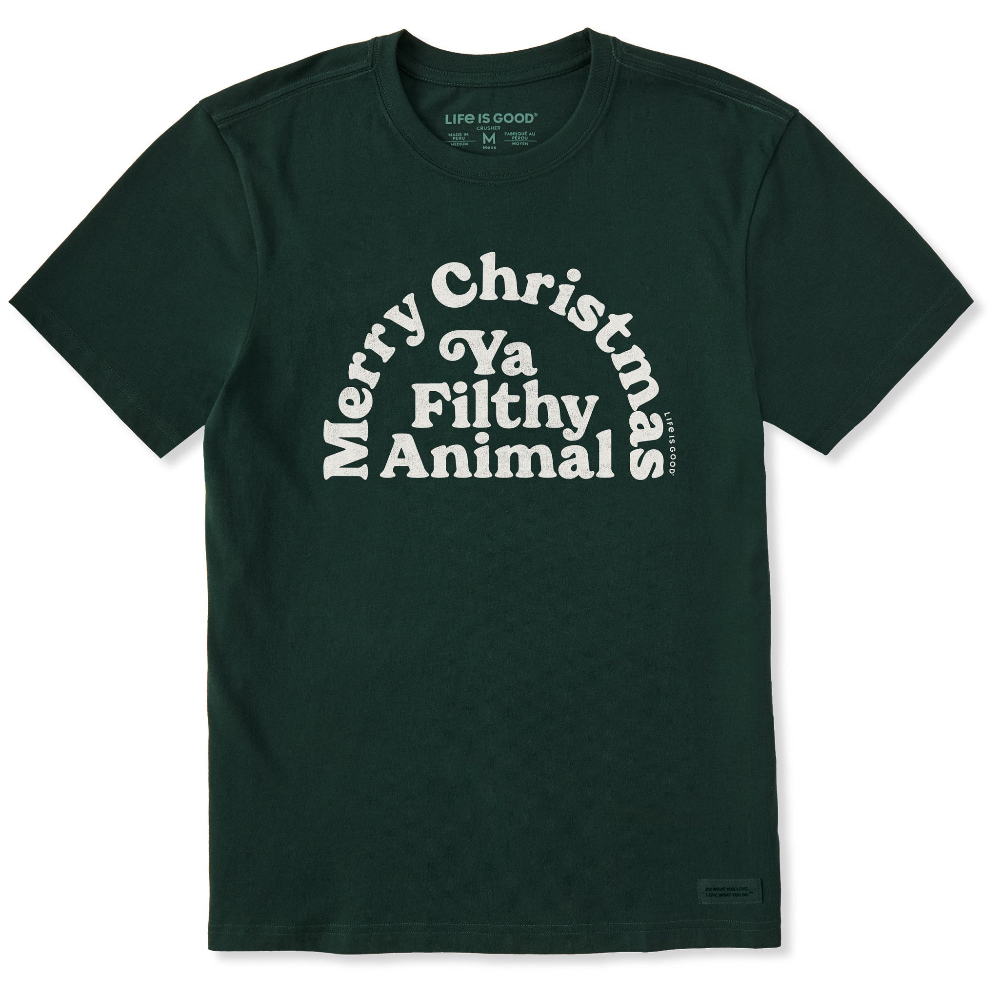 Men's Merry Christmas Ya Filthy Animal Arch Short Sleeve Crusher Tee