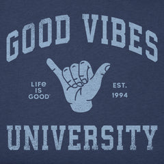 Women's Good Vibes University Short Sleeve Crusher Boxy Tee