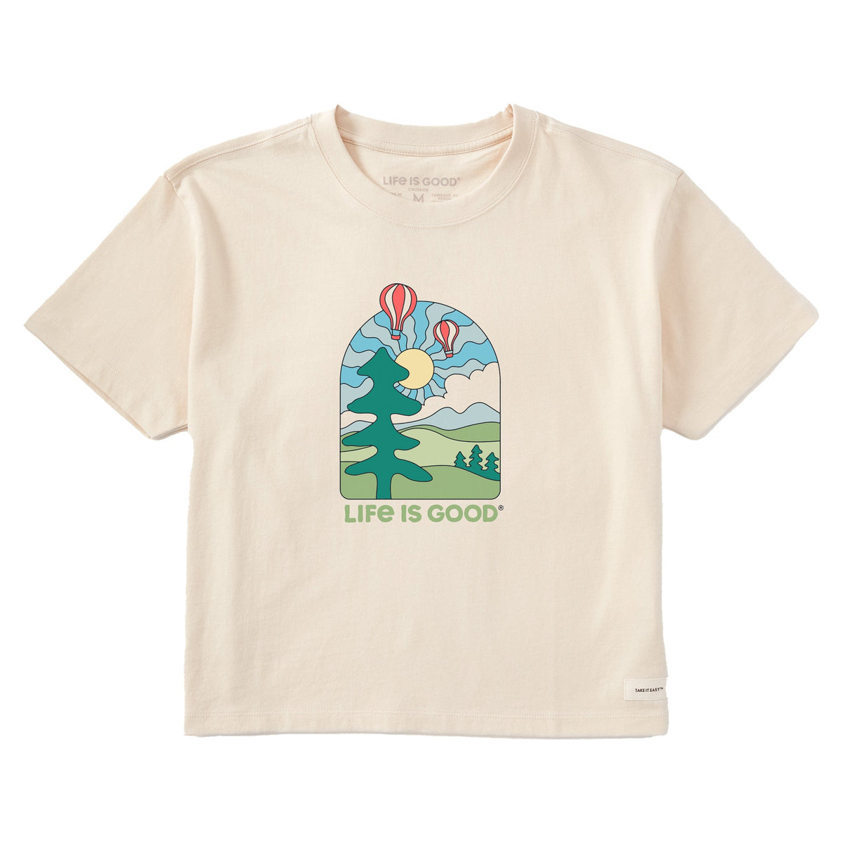 Women's Hot Air Balloons Short Sleeve Crusher Boxy Tee