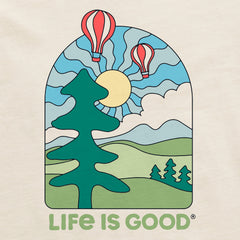 Women's Hot Air Balloons Short Sleeve Crusher Boxy Tee