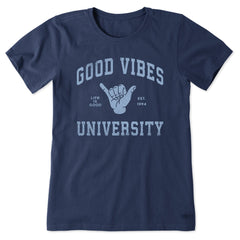 Women's Good Vibes University Short Sleeve Tee