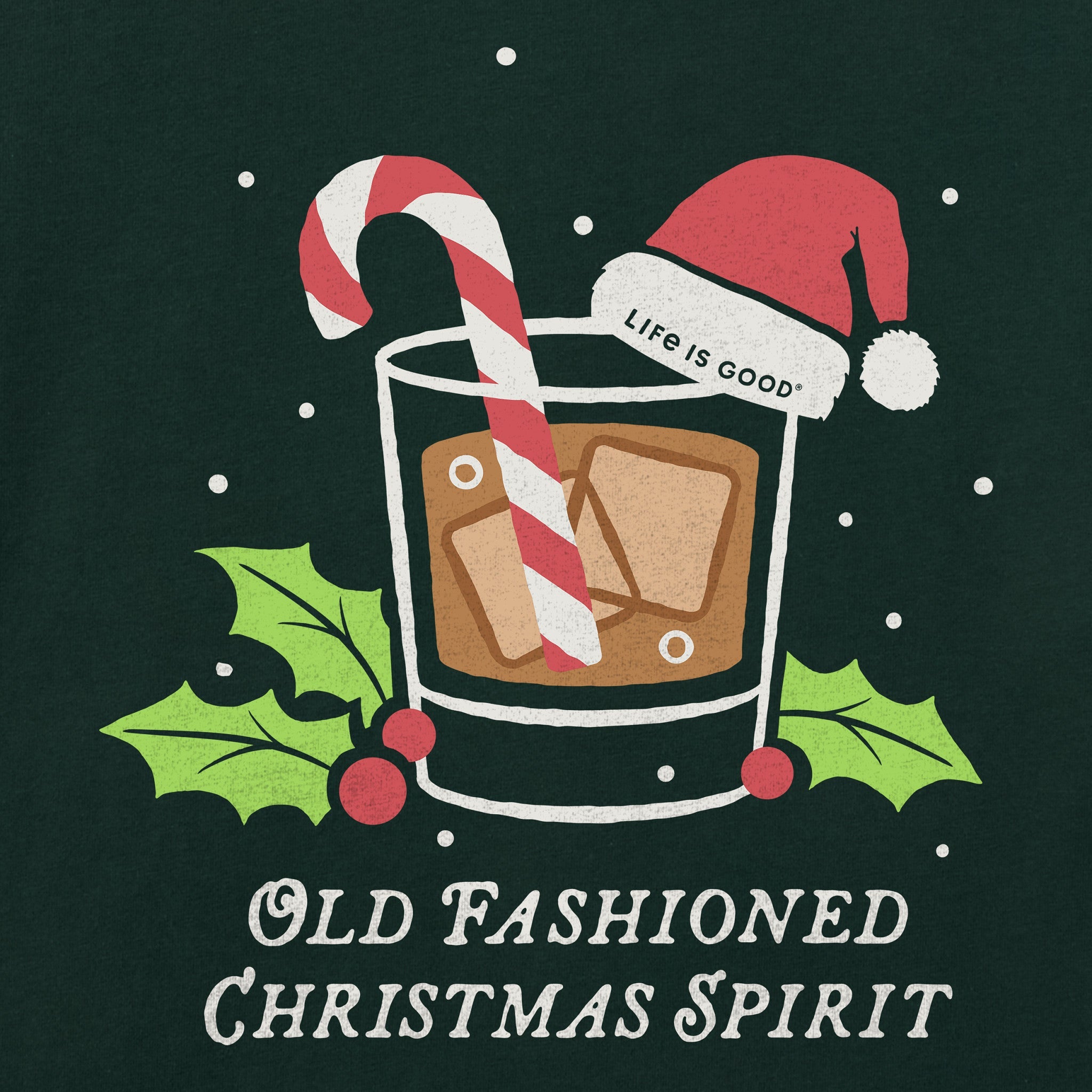 Men's Old Fashioned Christmas Spirit Long Sleeve Crusher Tee