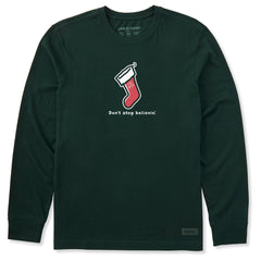 Men's Don't Stop Believin' Stocking Long Sleeve Crusher Tee