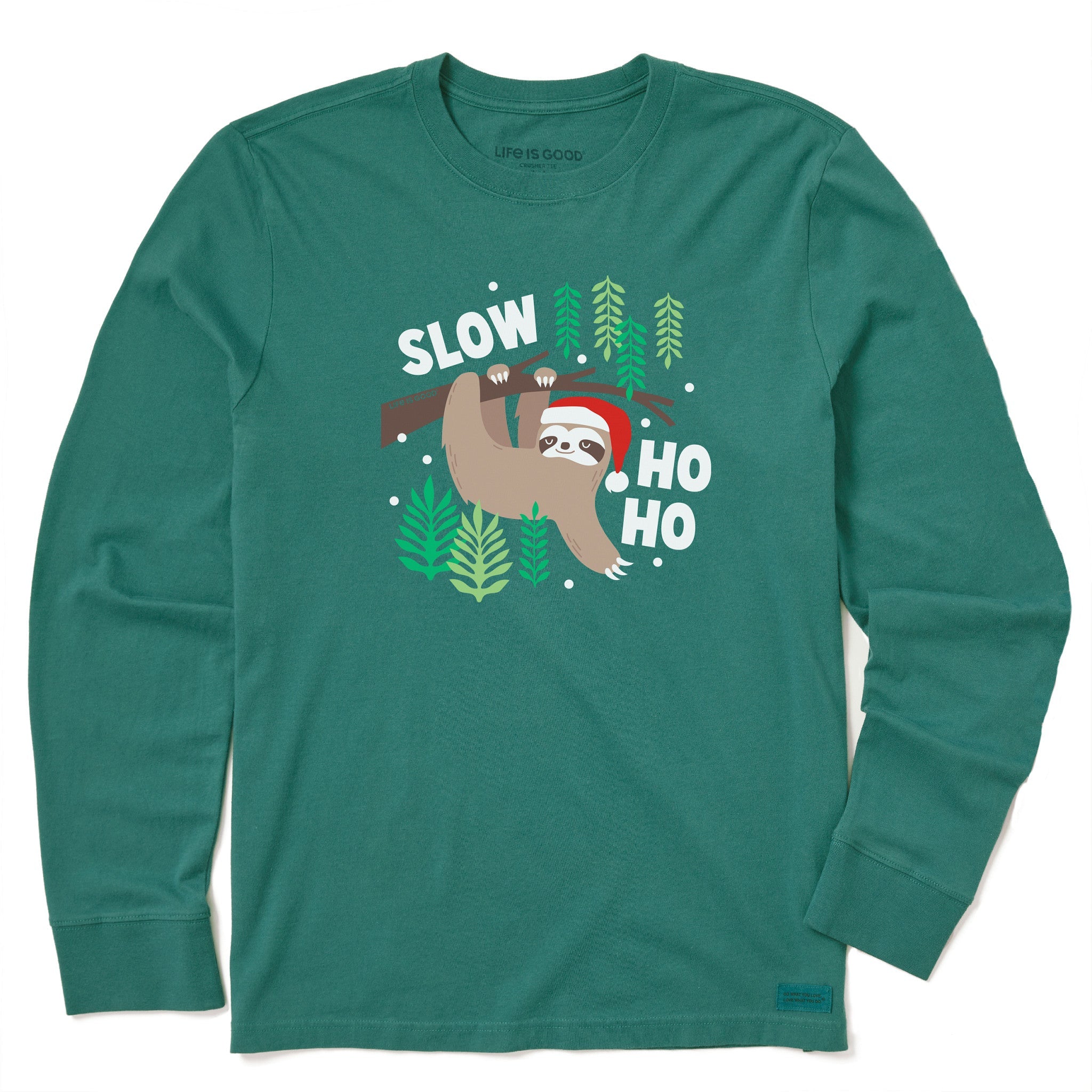 Men's Slow Ho Ho Sloth Long Sleeve Crusher Tee