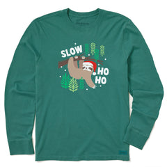 Men's Slow Ho Ho Sloth Long Sleeve Crusher Tee
