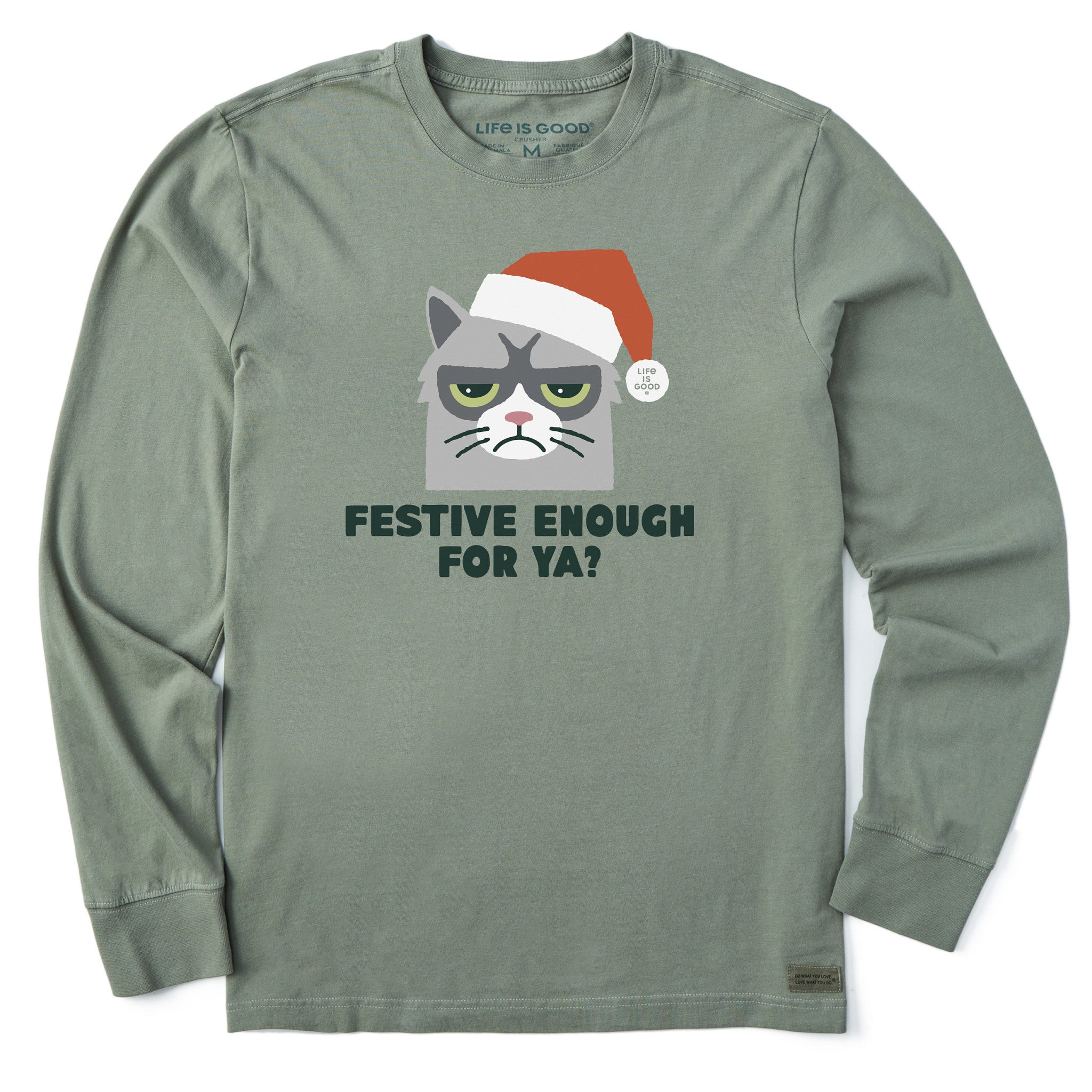 Men's Festive Enough For Ya? Long Sleeve Crusher Tee