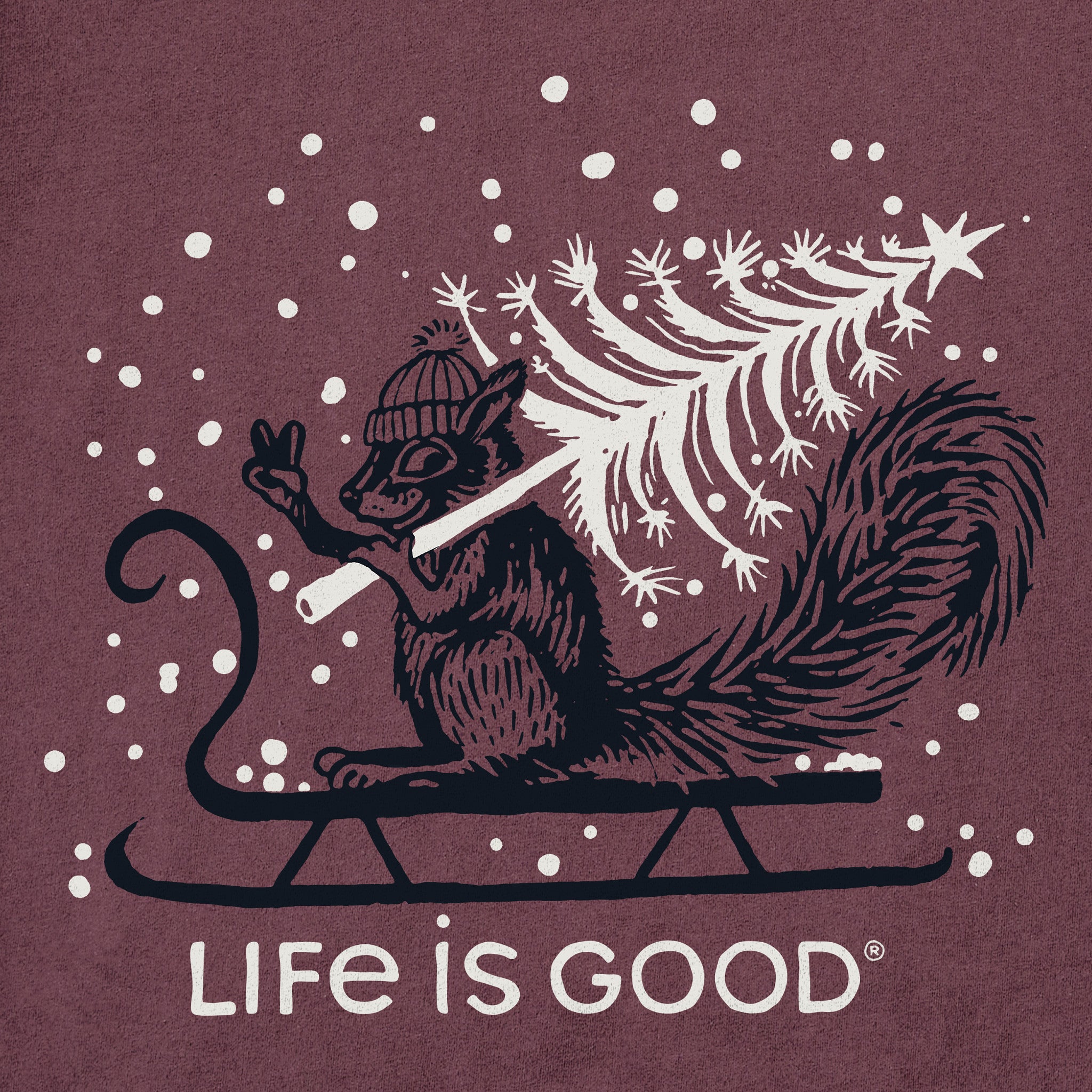 Men's Squirrel Tree Long Sleeve Crusher Tee