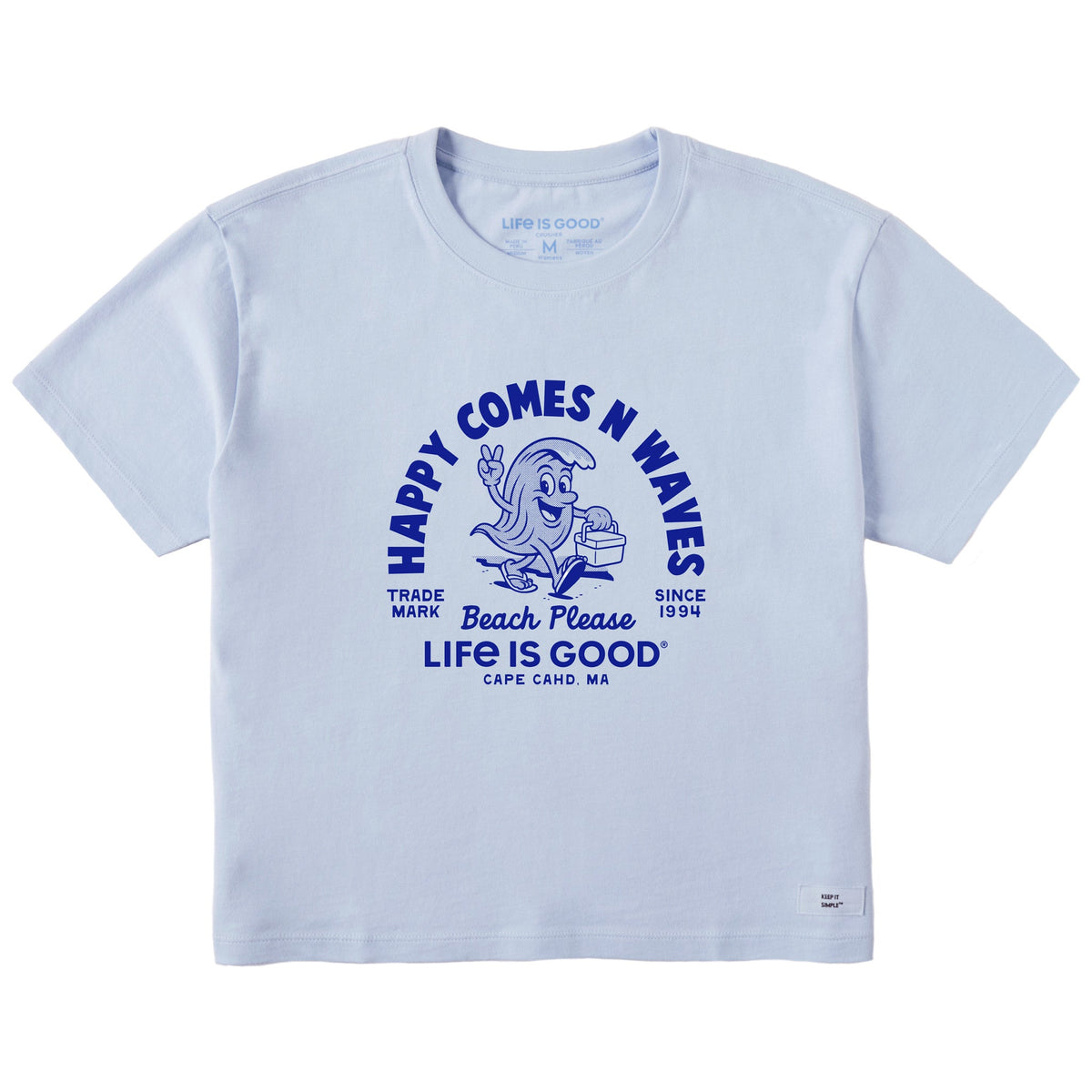 Women's Happy Comes N Waves Short Sleeve Crusher Boxy Tee