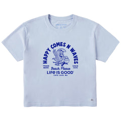 Women's Happy Comes N Waves Short Sleeve Crusher Boxy Tee