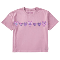 Women's Folk Valentines Short Sleeve Crusher Boxy Tee