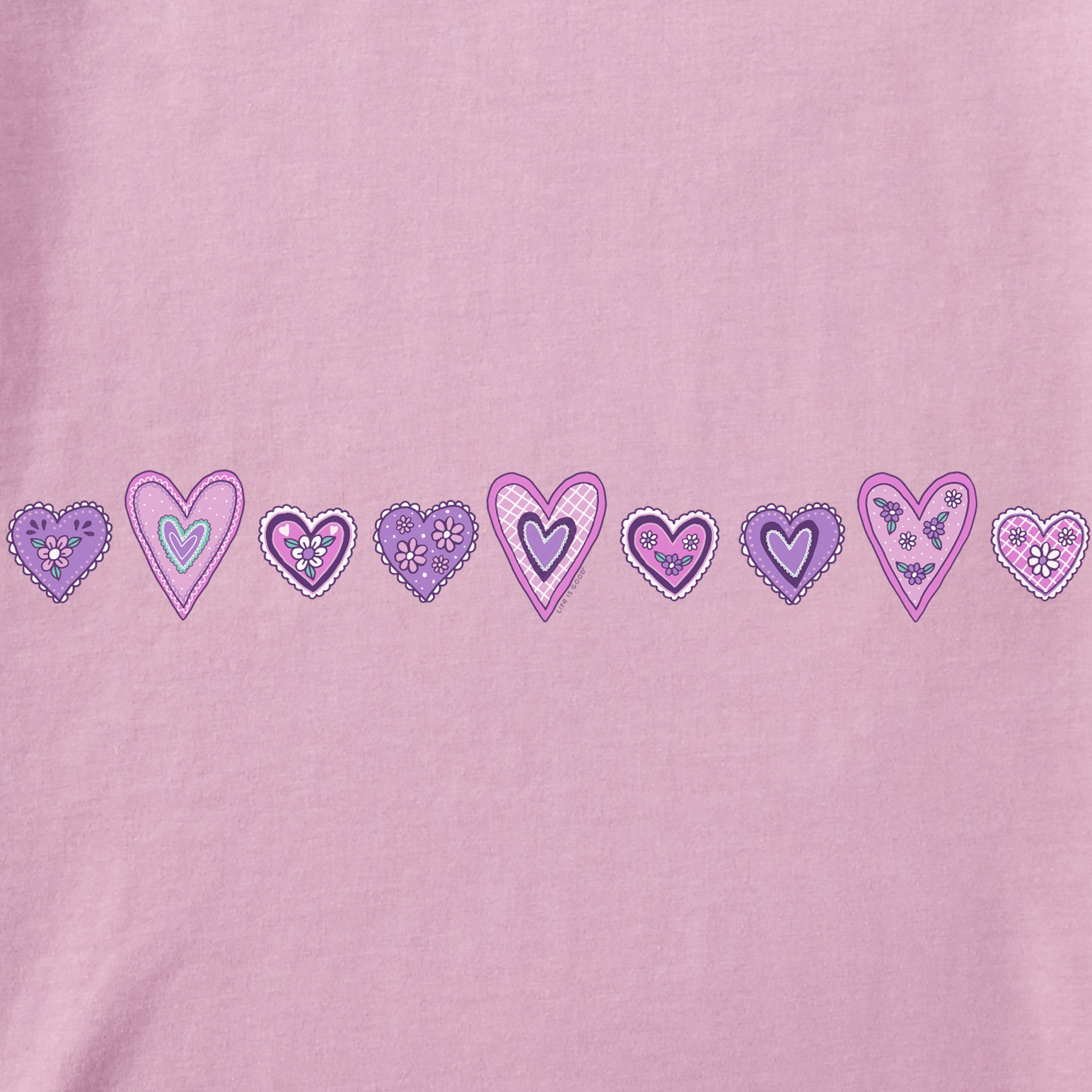 Women's Folk Valentines Short Sleeve Crusher Boxy Tee
