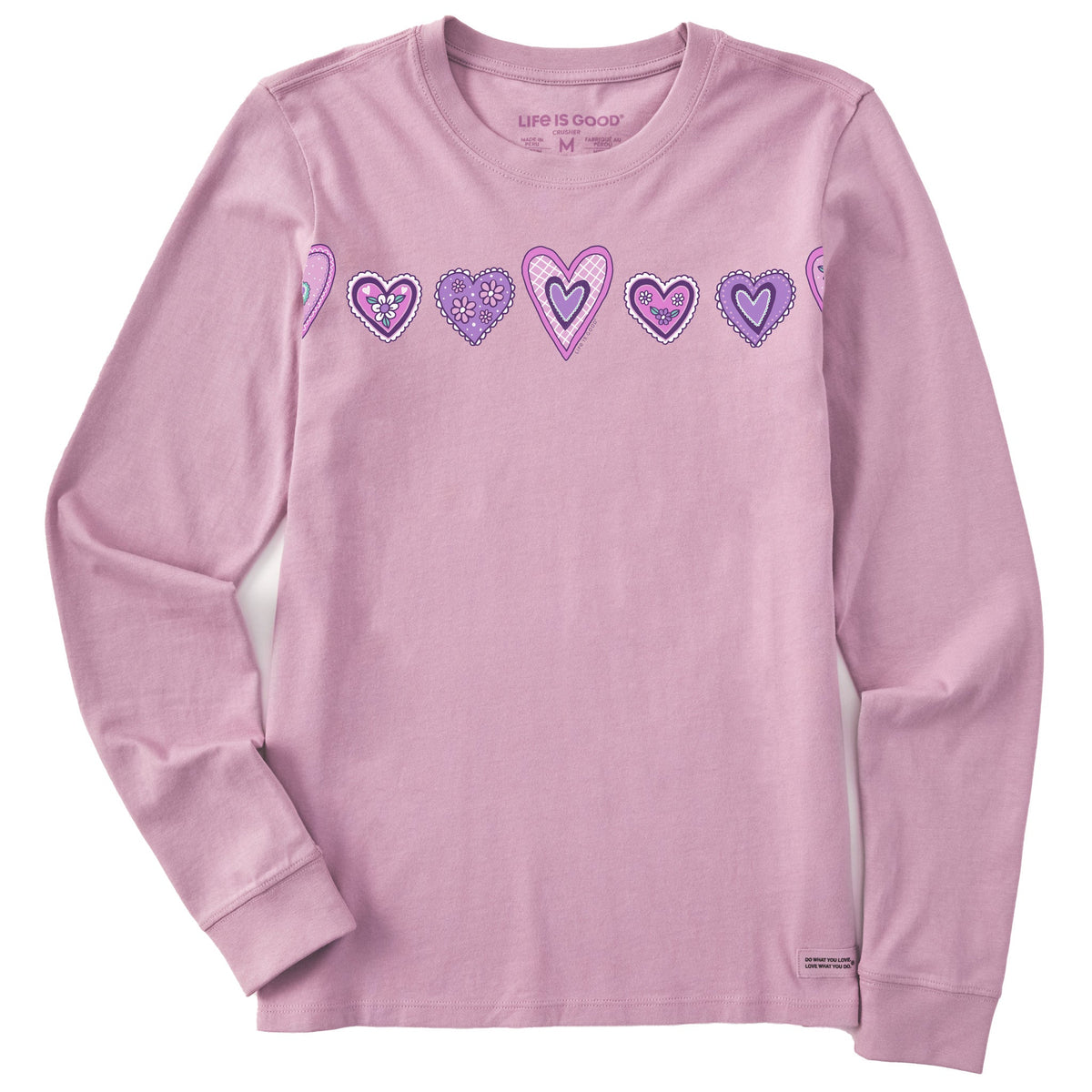 Women's Folk Valentines Long Sleeve Crusher Tee