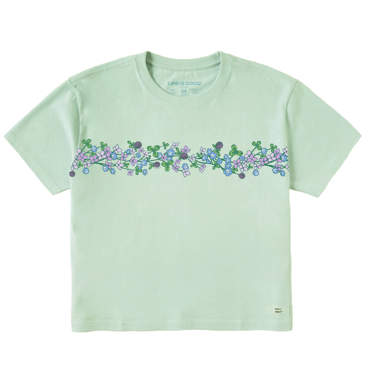 Women's Clover Wildflowers Short Sleeve Crusher Boxy Tee