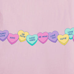 Women's Candy Hearts Short Sleeve Crusher Boxy Tee