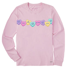 Women's Candy Hearts Long Sleeve Crusher Tee