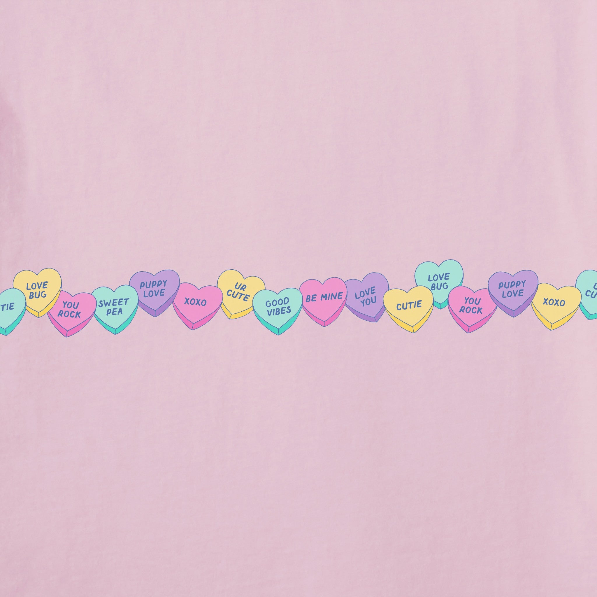 Women's Candy Hearts Long Sleeve Crusher Tee