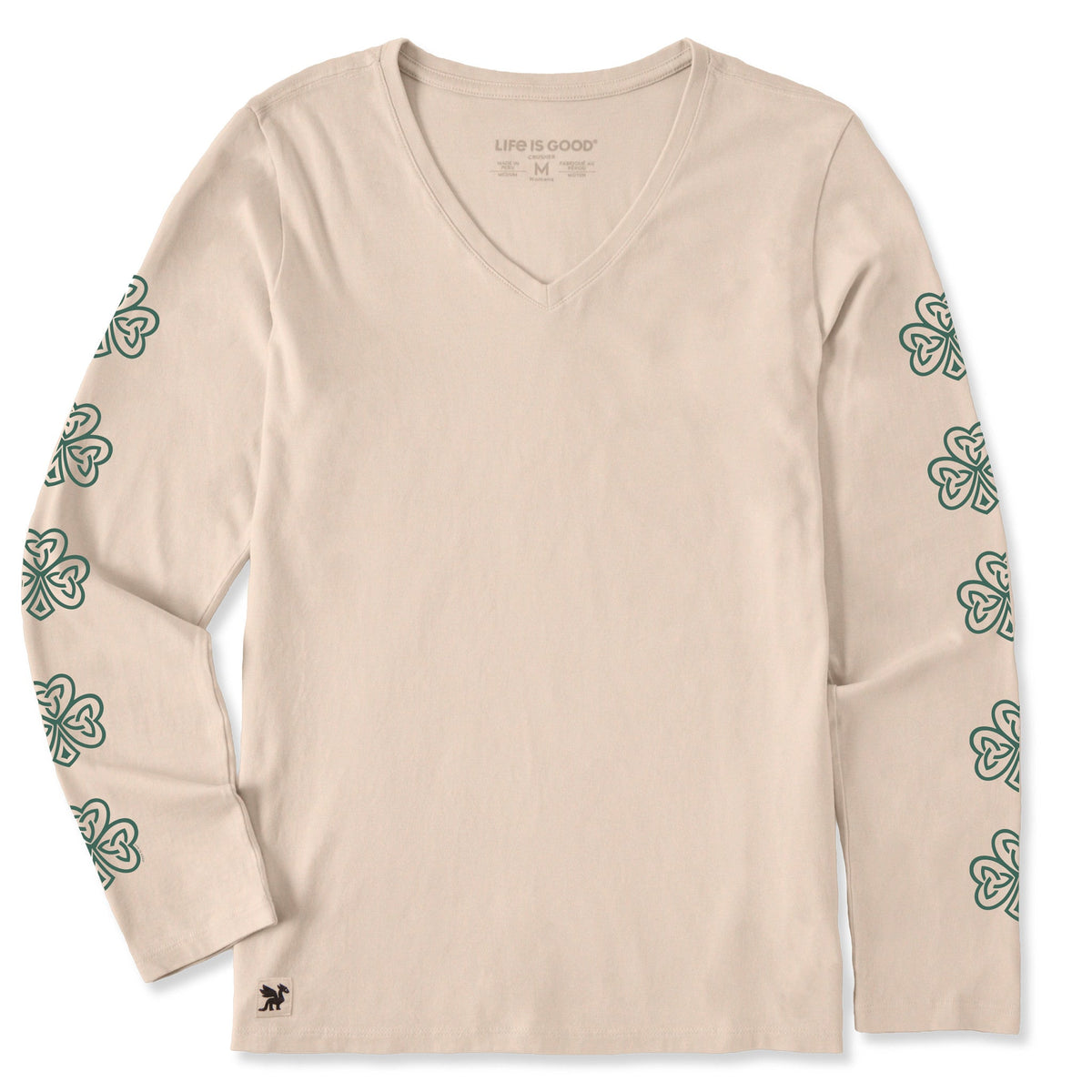 Women's Celtic Clovers Long Sleeve Crusher Vee