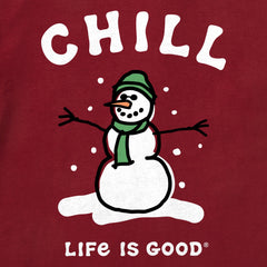 Women's Chill Snowman Long Sleeve Crusher Vee