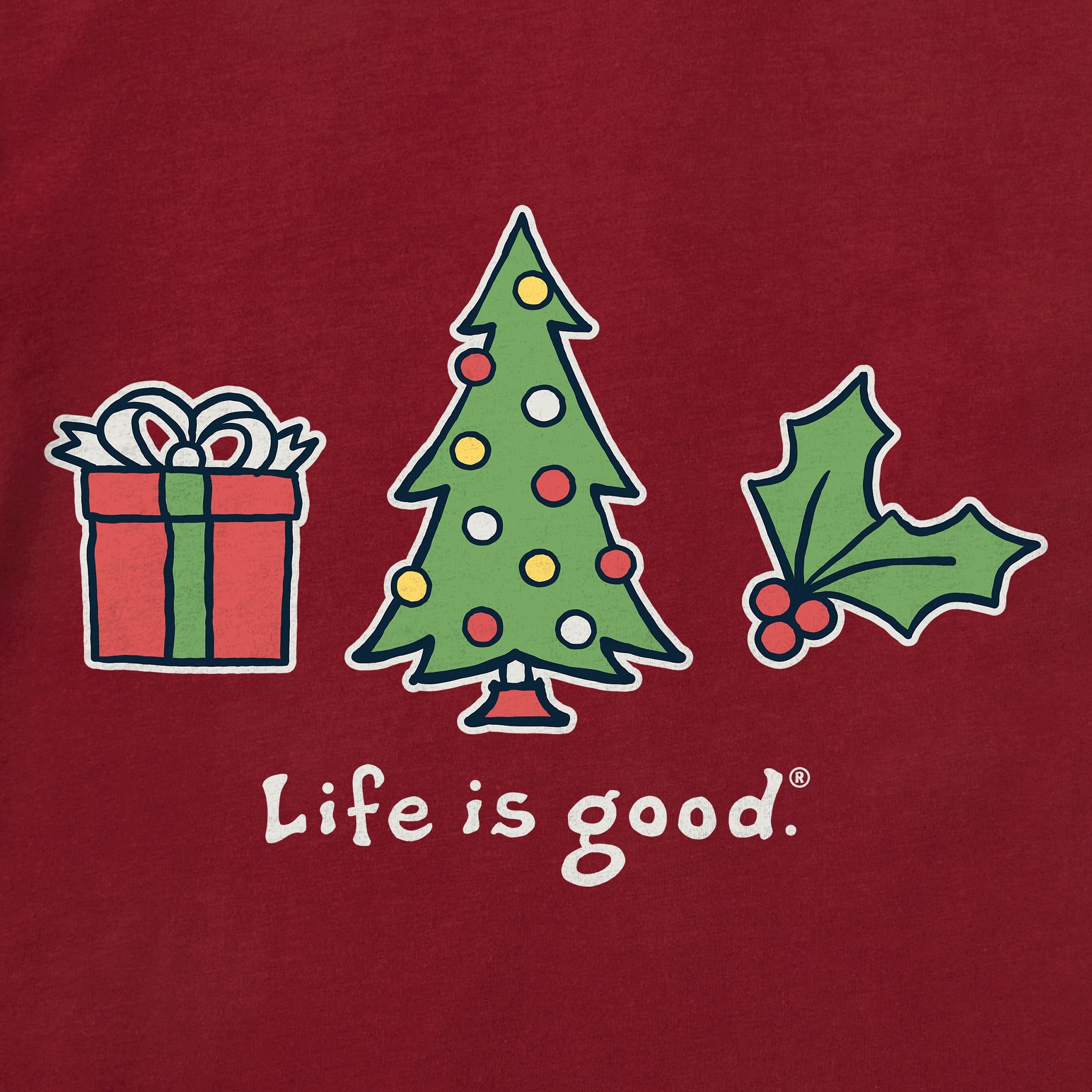 Women's Christmas Trio Long Sleeve Crusher Vee