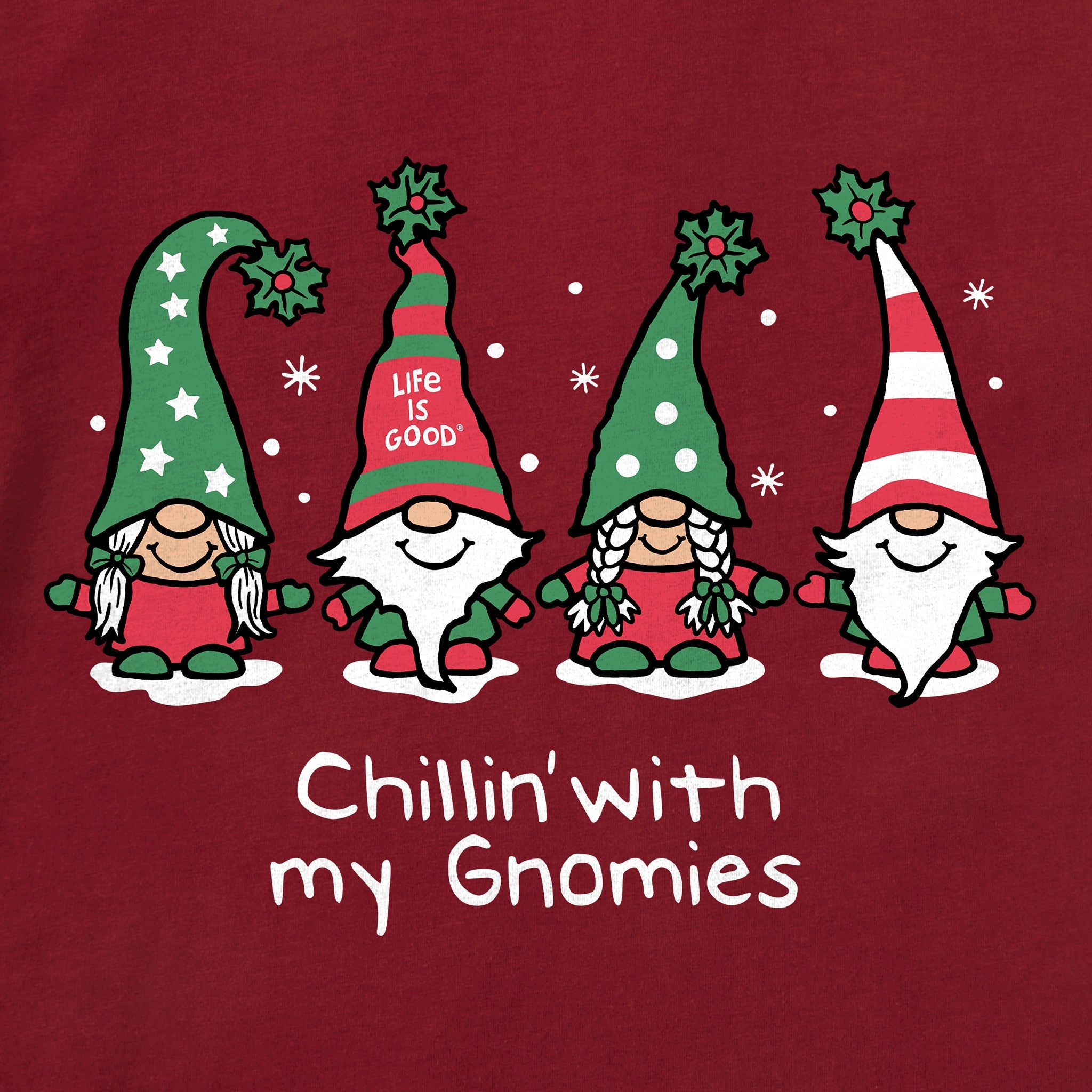 Women's Chillin' with my Gnomies Fam Long Sleeve Crusher Vee