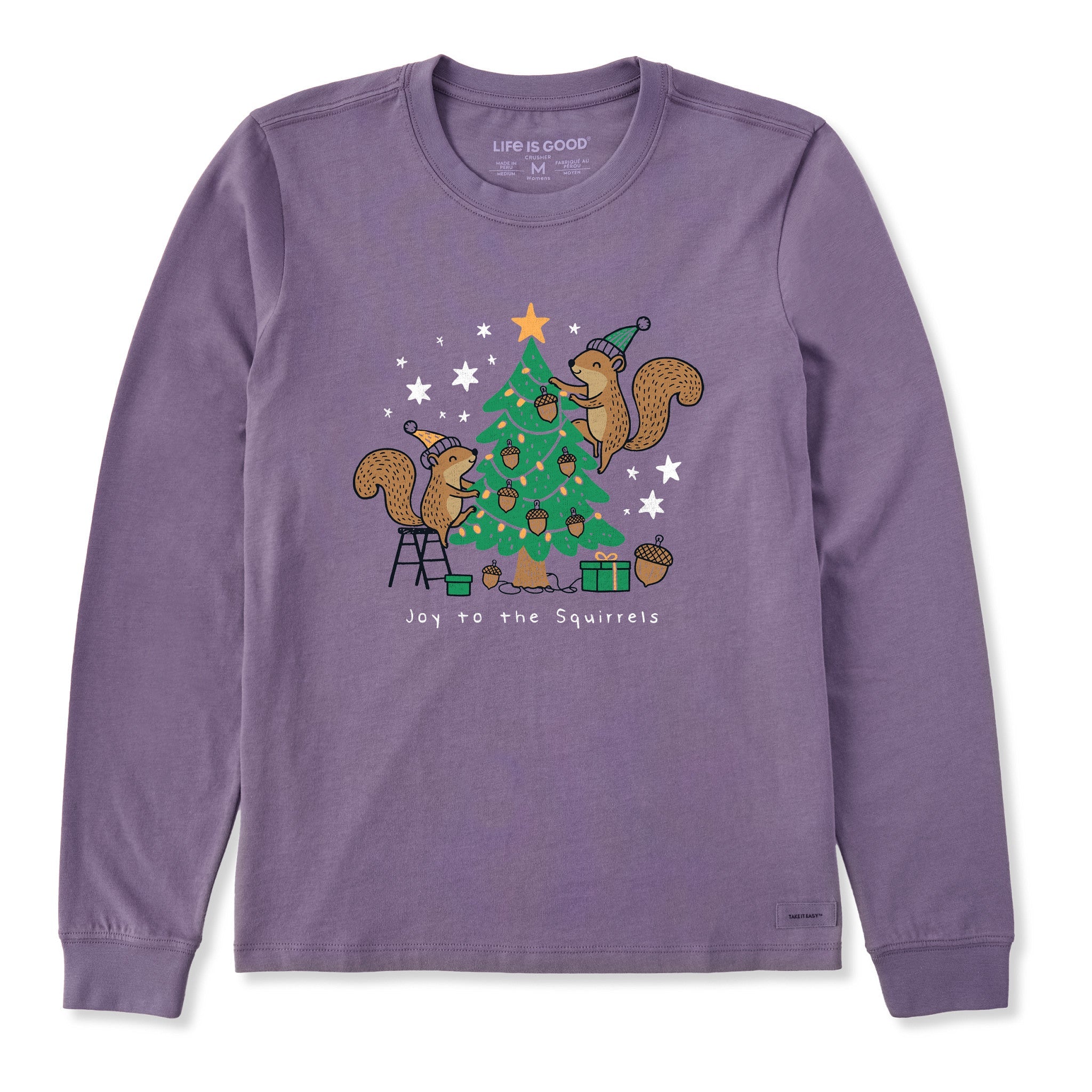 Women's Joy to the Squirrels Long Sleeve Crusher Tee