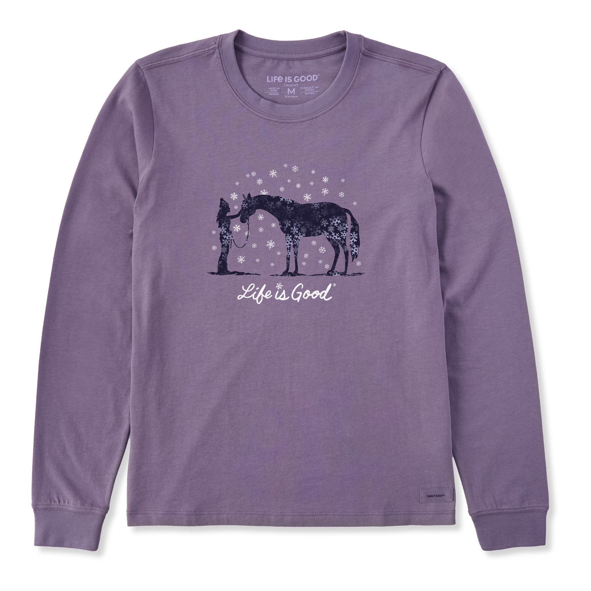 Women's Holiday Horse Long Sleeve Crusher Tee