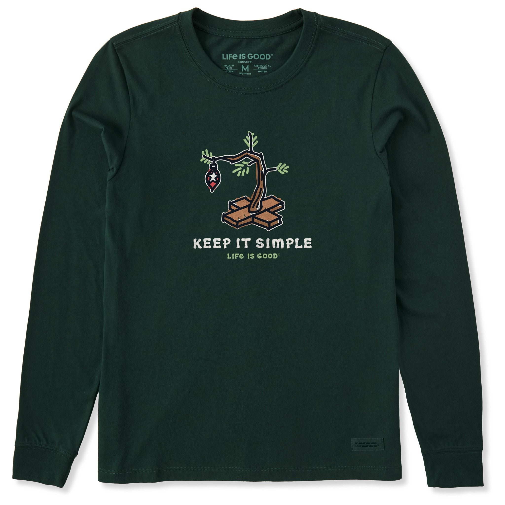 Women's Keep it Simple Christmas Tree Long Sleeve Crusher Tee
