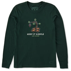 Women's Keep it Simple Christmas Tree Long Sleeve Crusher Tee