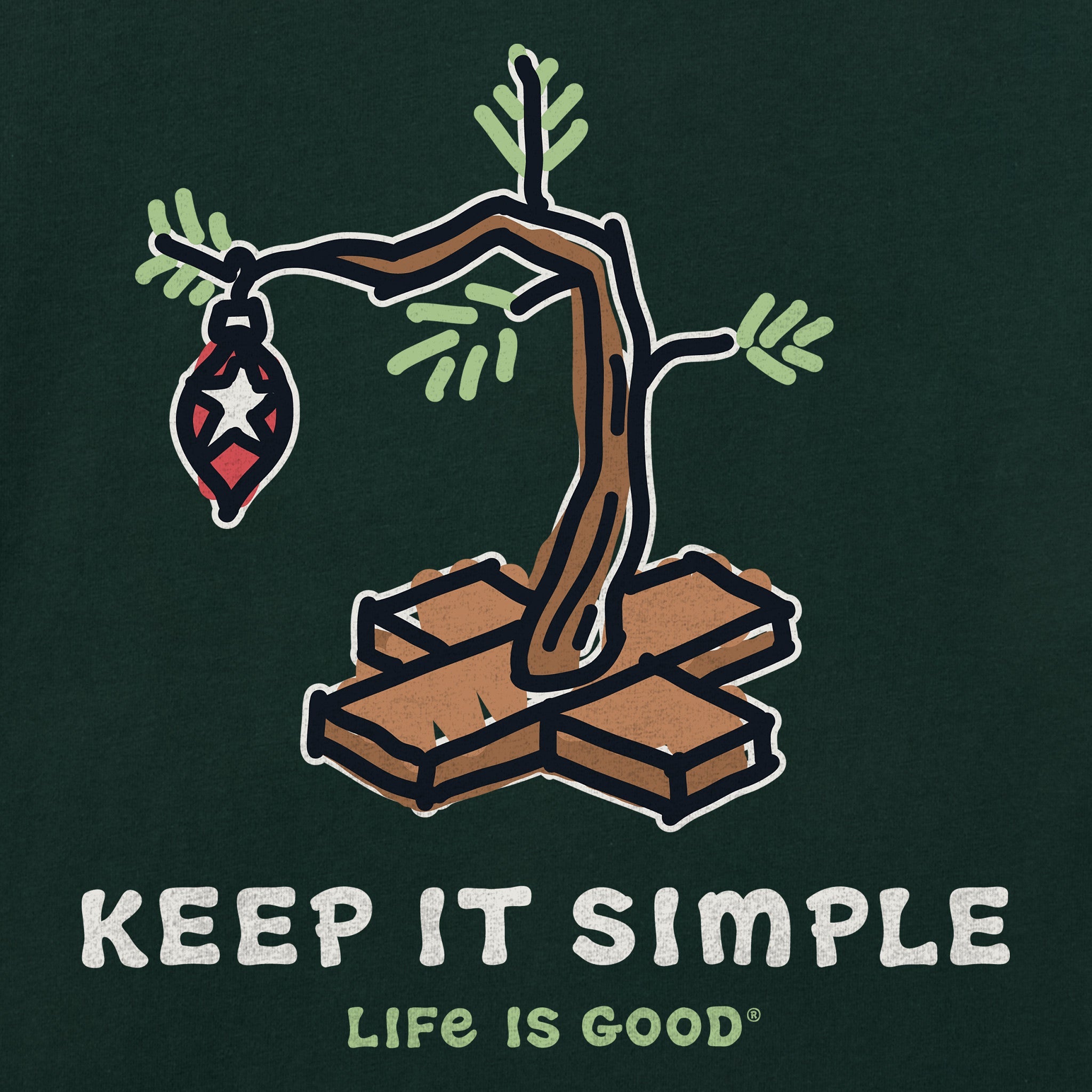 Women's Keep it Simple Christmas Tree Long Sleeve Crusher Tee