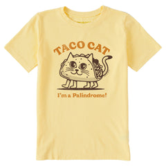 Kids Taco Cat Palindrome Short Sleeve Crusher Tee