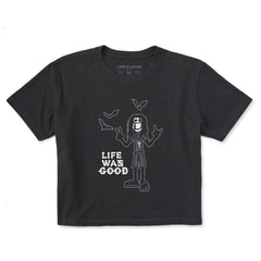 Women's Heavy Metal Life Was Good Short Sleeve Crusher Boxy Tee