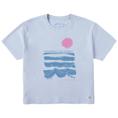 Women's Happiness Comes in Brushy Waves Short Sleeve Crusher Boxy Tee