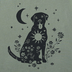 Women's Floral Celestial Dog Short Sleeve Crusher Boxy Tee