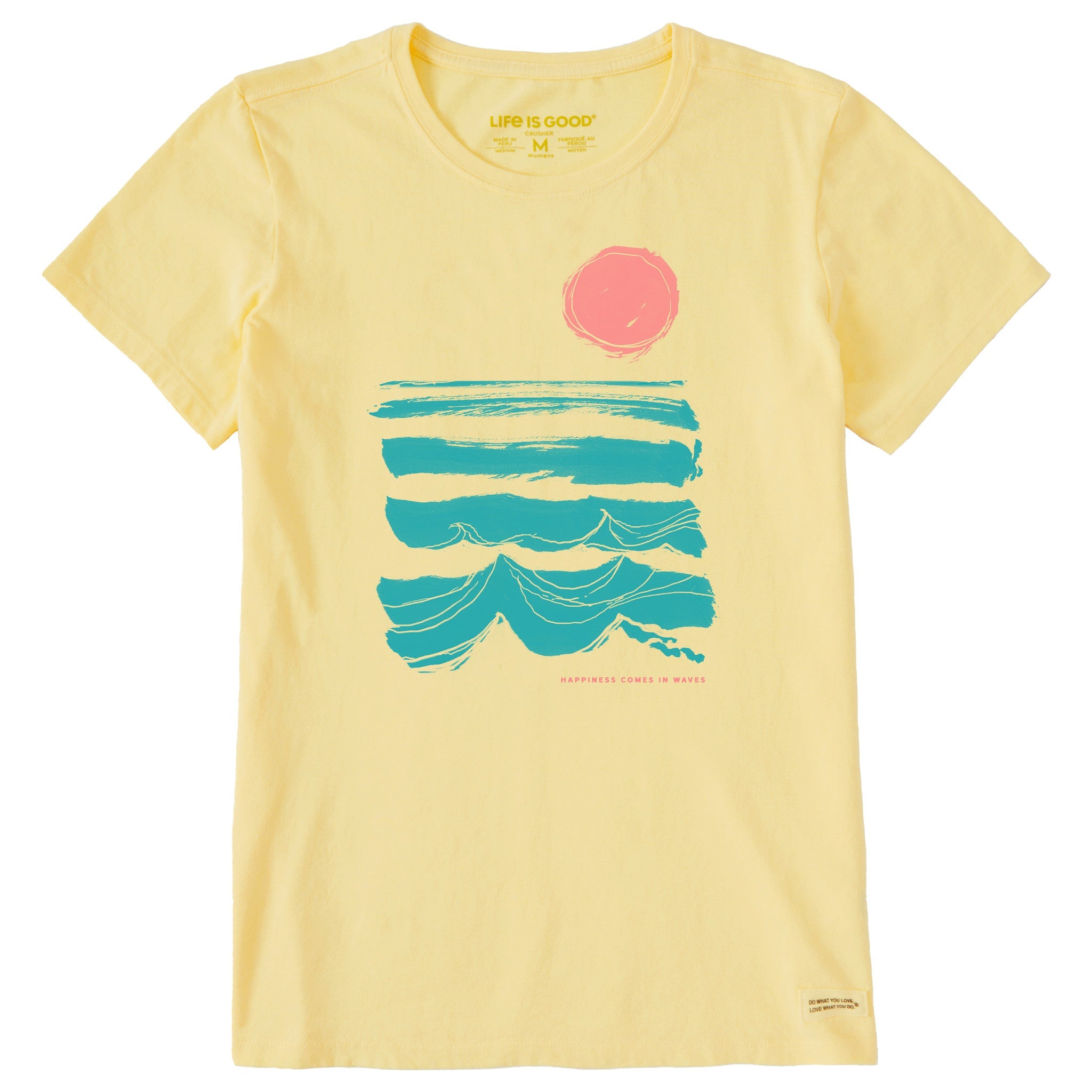 Women's Happiness Comes in Brushy Waves Short Sleeve Tee