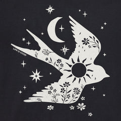 Women's Floral Celestial Sparrow Short Sleeve Crusher Tee