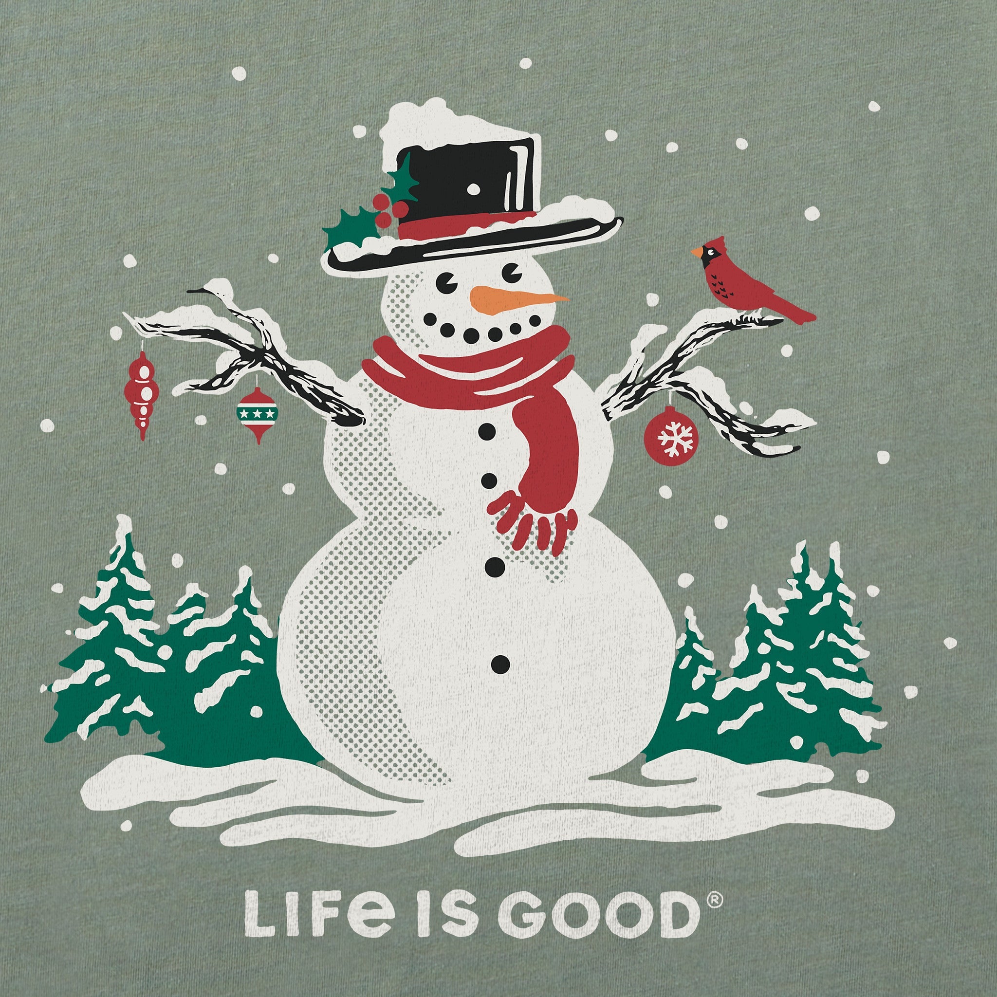 Women's Christmas Snowman Short Sleeve Crusher Tee