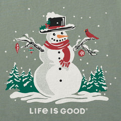 Women's Christmas Snowman Short Sleeve Crusher Tee