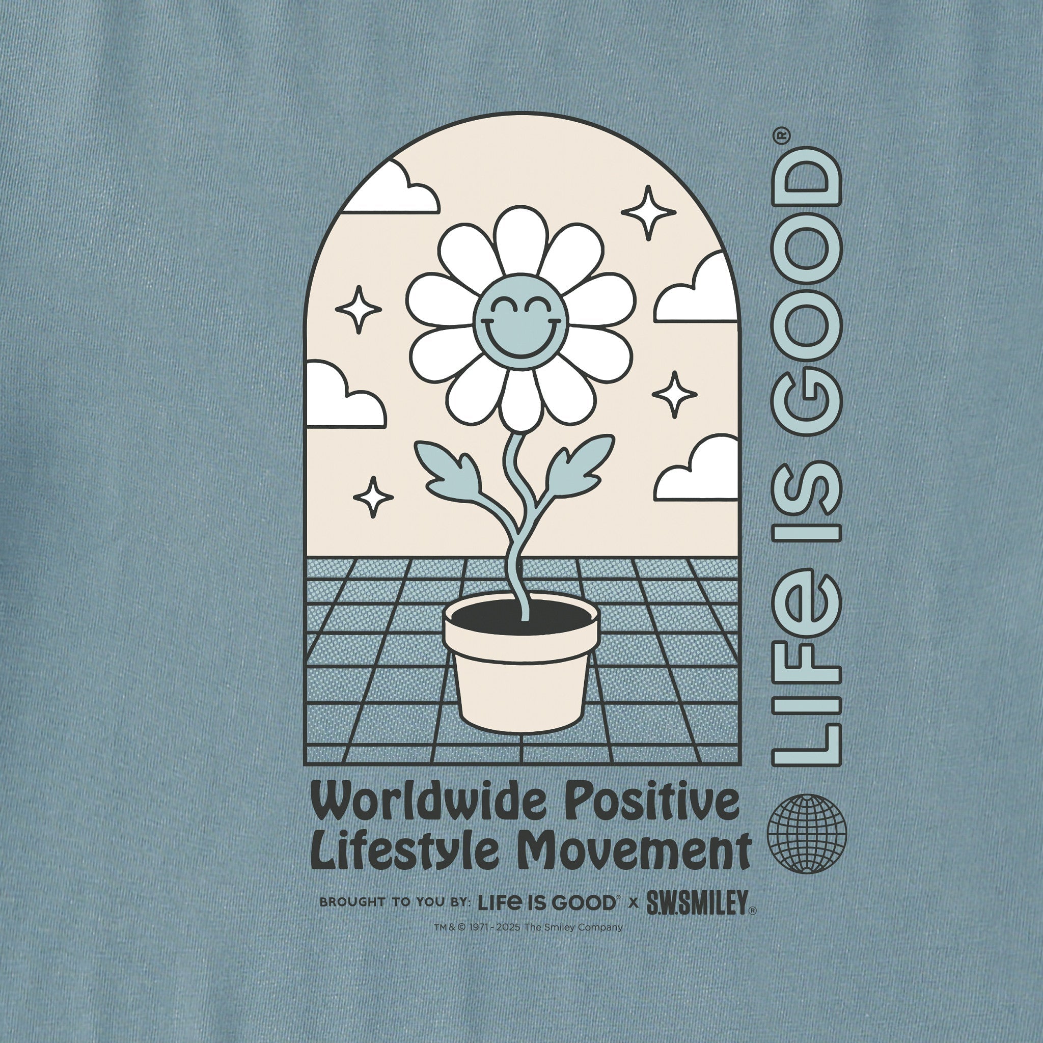 Men's LIG x S.W.Smiley Happy Plant Short Sleeve Crusher Tee