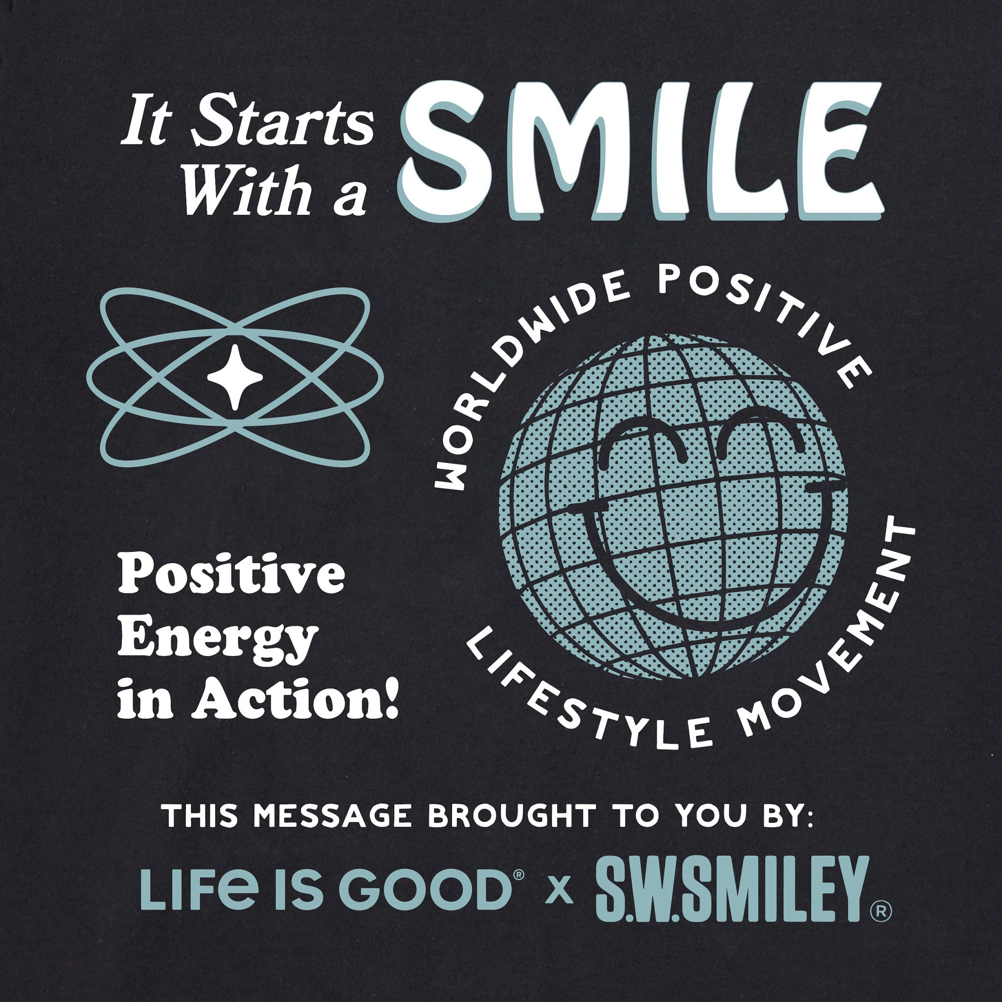 Men's LIG x S.W.Smiley Starts with a Smile Short Sleeve Crusher Tee