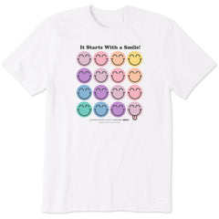 Men's LIG x S.W.Smiley Grid Short Sleeve Crusher Tee