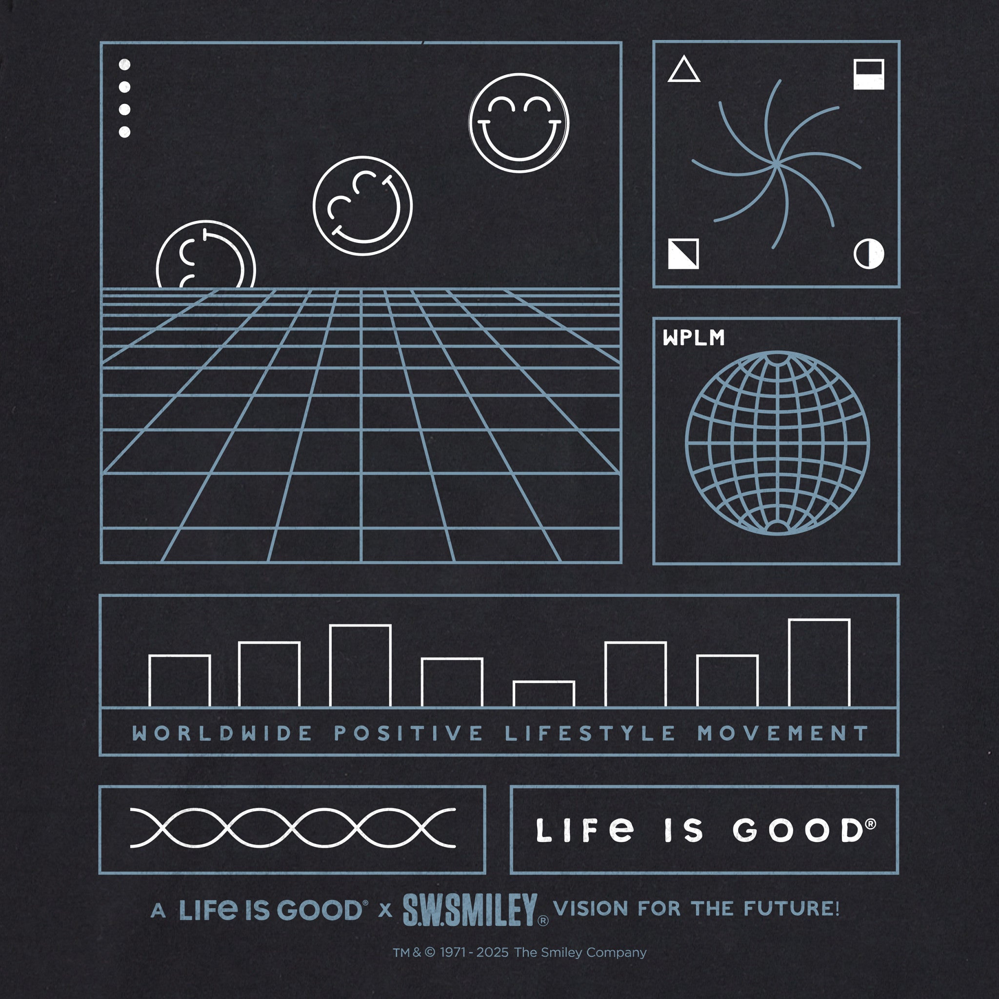 Men's LIG x S.W.Smiley Schematic Long Sleeve Crusher Tee