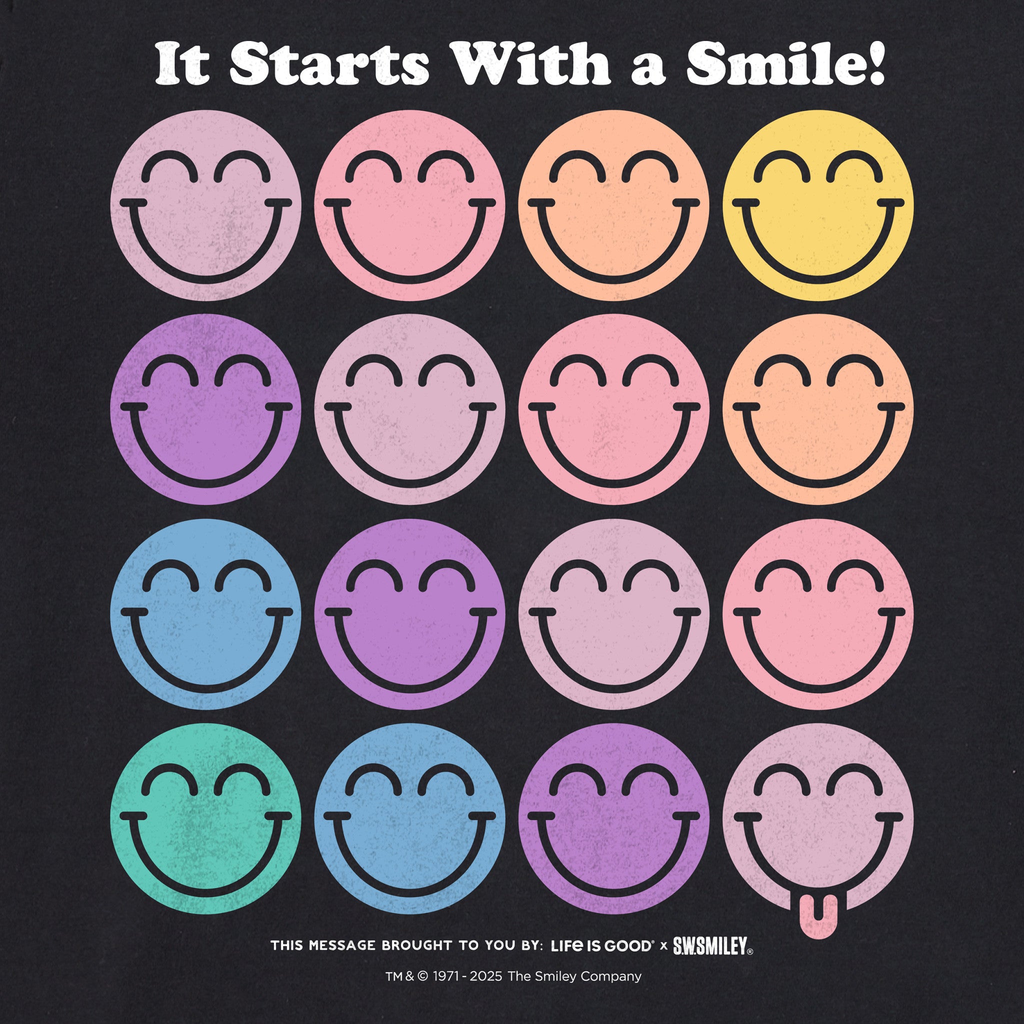 Men's LIG x S.W.Smiley Grid Long Sleeve Crusher Tee