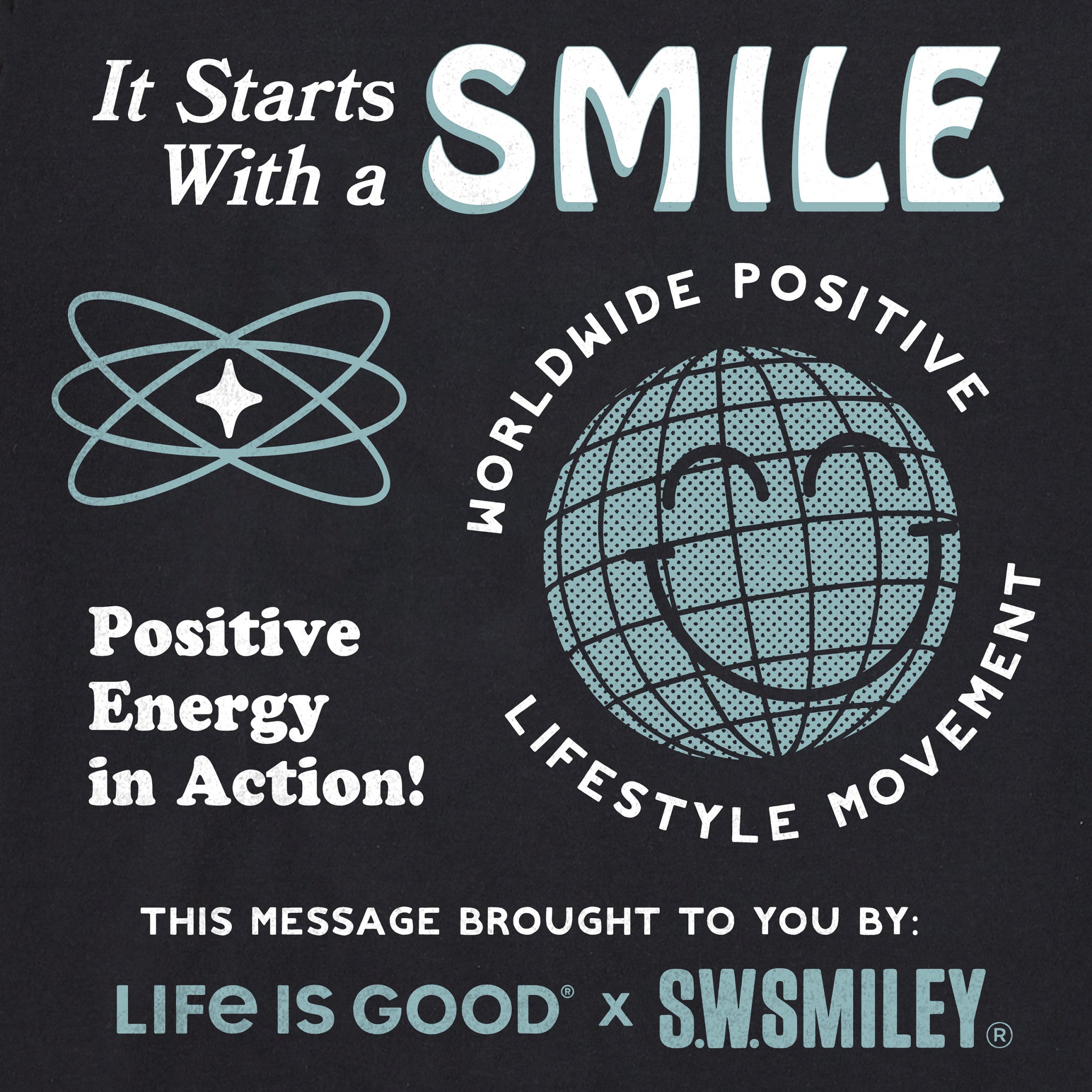 Men's LIG x S.W.Smiley Starts with a Smile Long Sleeve Crusher Tee