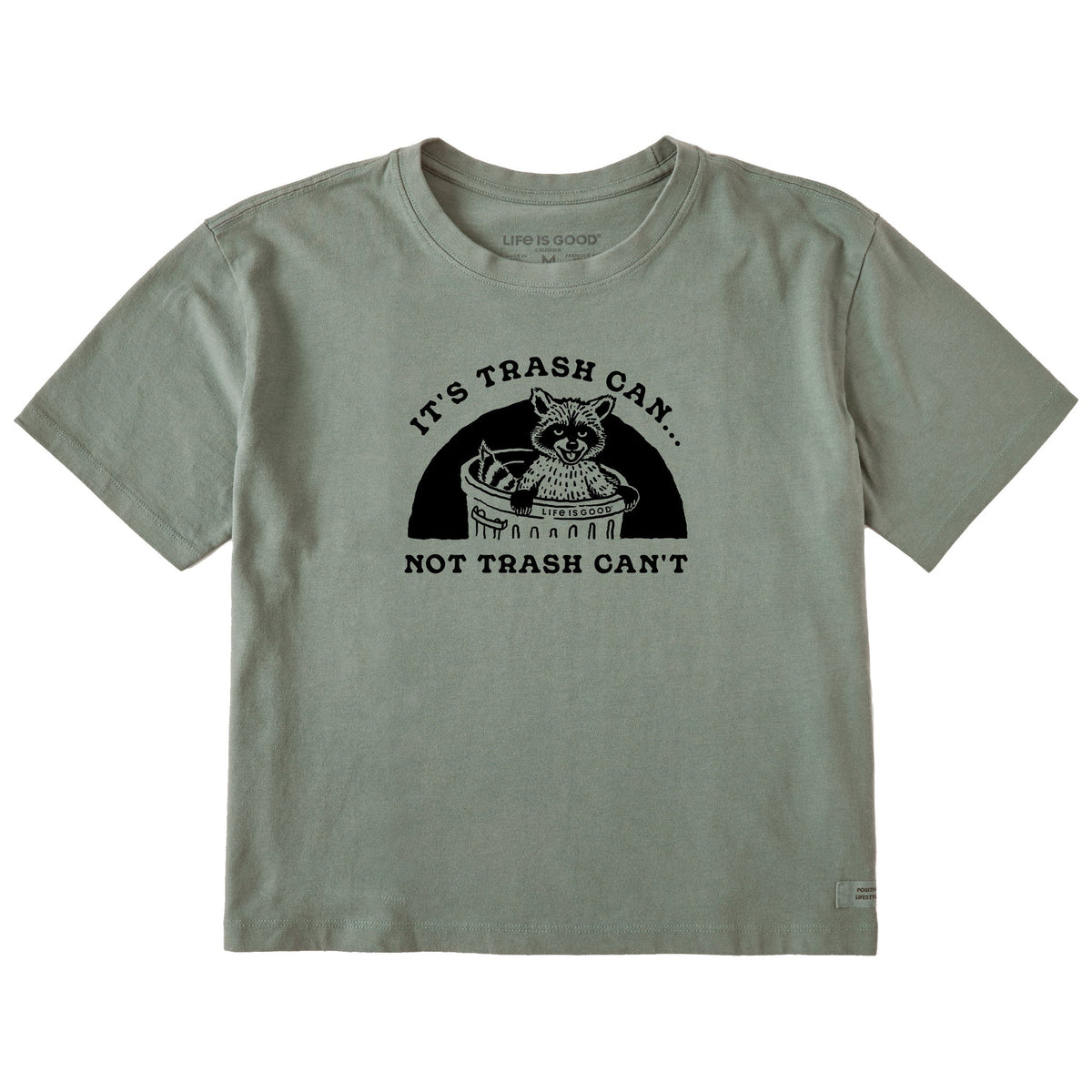 Women's IT's Trash Can Not Trash Can't Short Sleeve Crusher Boxy Tee