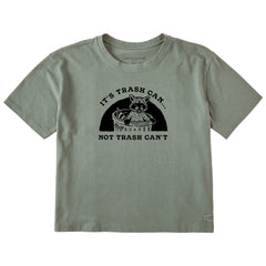 Women's IT's Trash Can Not Trash Can't Short Sleeve Crusher Boxy Tee