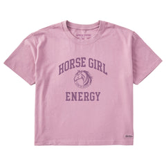 Women's Horse Girl Energy Short Sleeve Crusher Boxy Tee