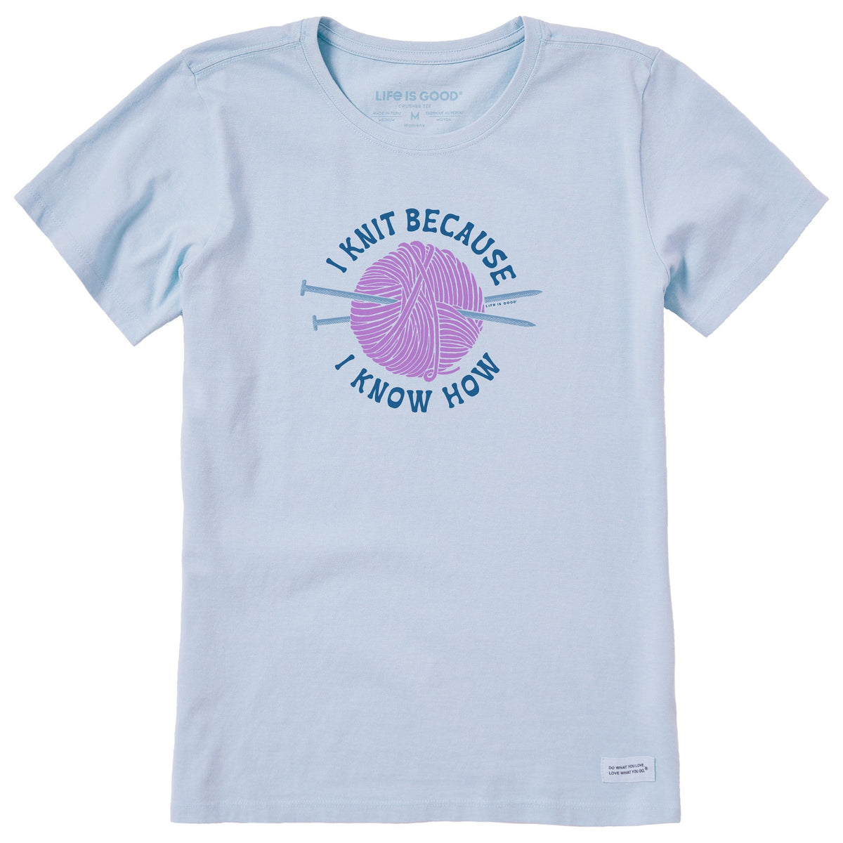 Women's I Knit Because I Know How Short Sleeve Crusher Tee