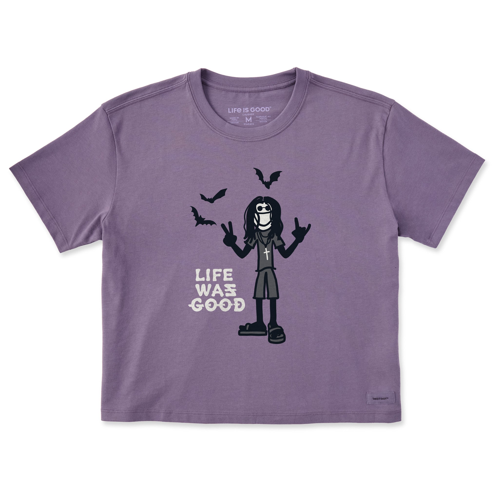Women's Heavy Metal Life Was Good Short Sleeve Crusher Boxy Tee