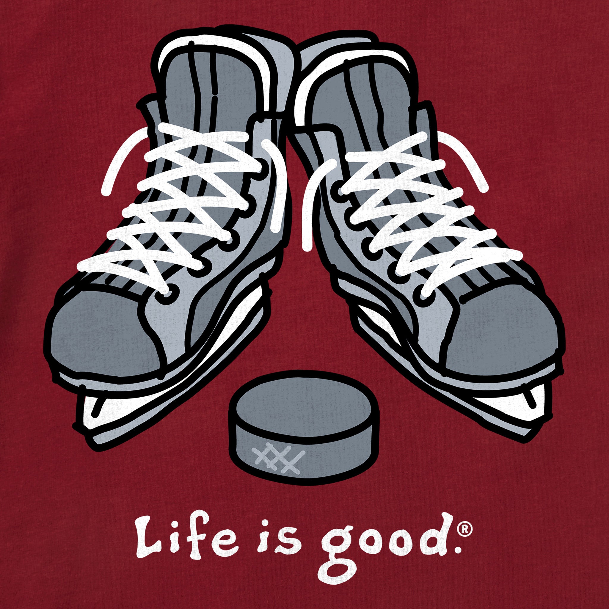 Men's Skates and Puck Long Sleeve Crusher Tee