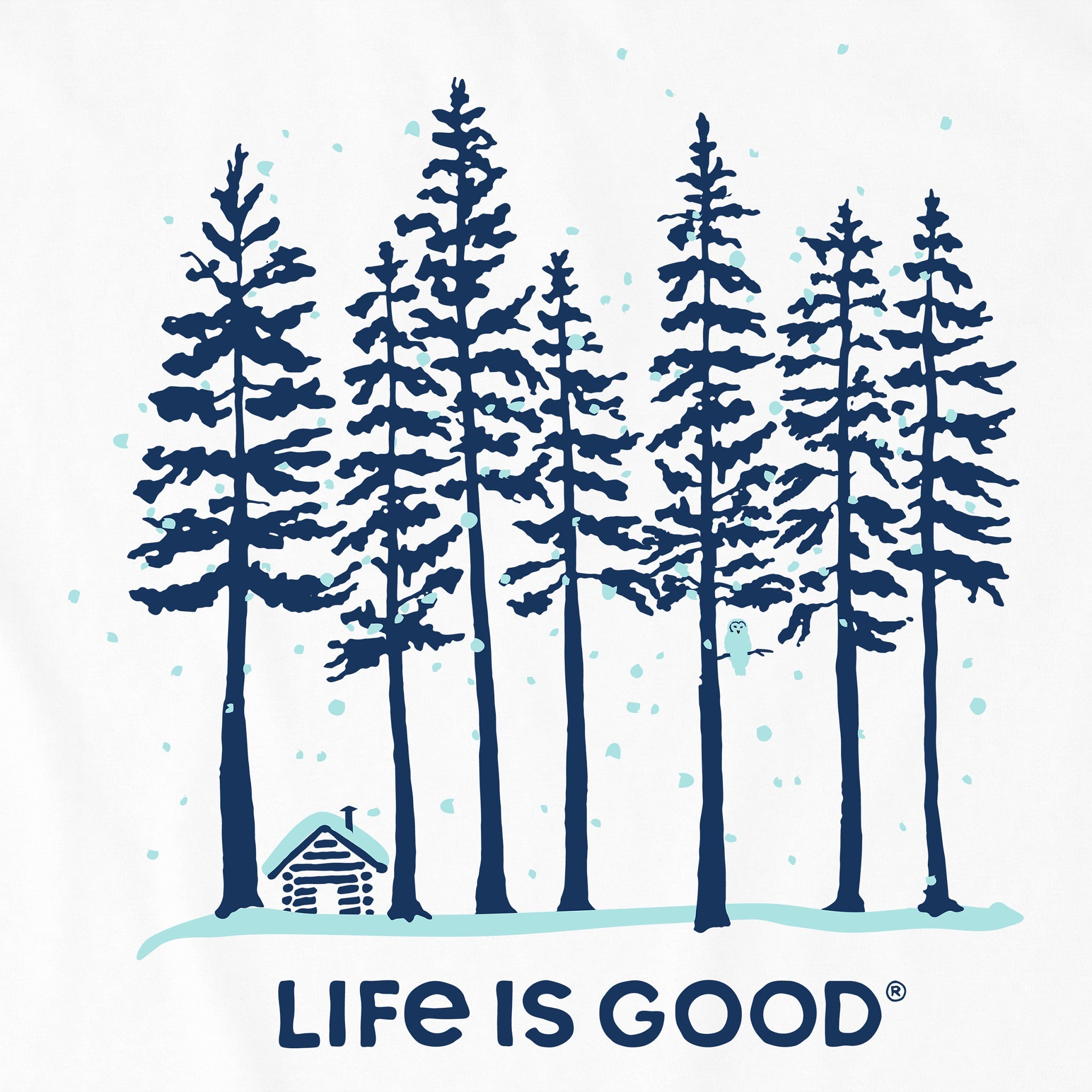 Men's Snowy Owl Tall Pines Long Sleeve Crusher Tee